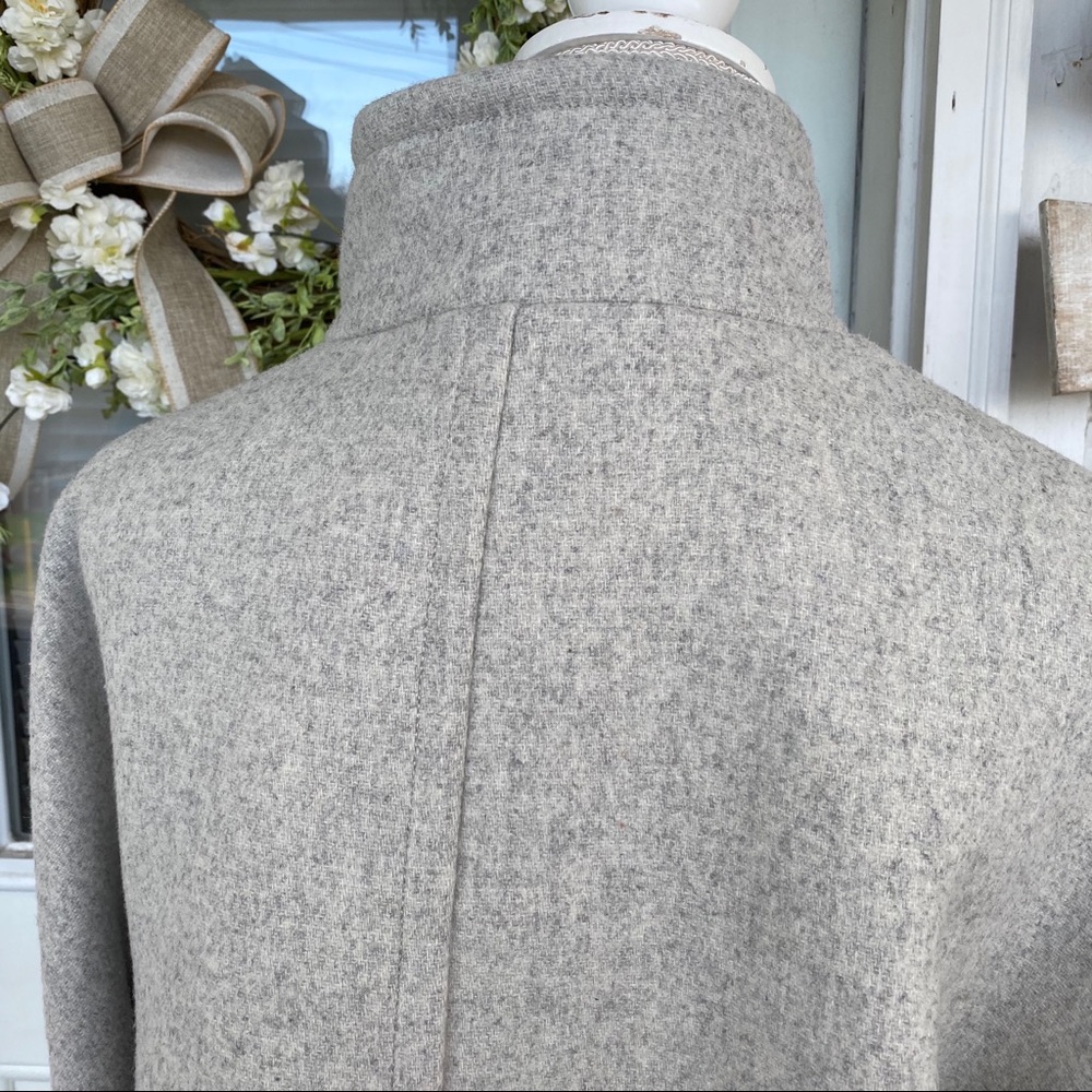 New! J Crew Heather Grey Stand Collar Wool Coat - Picture 15 of 15